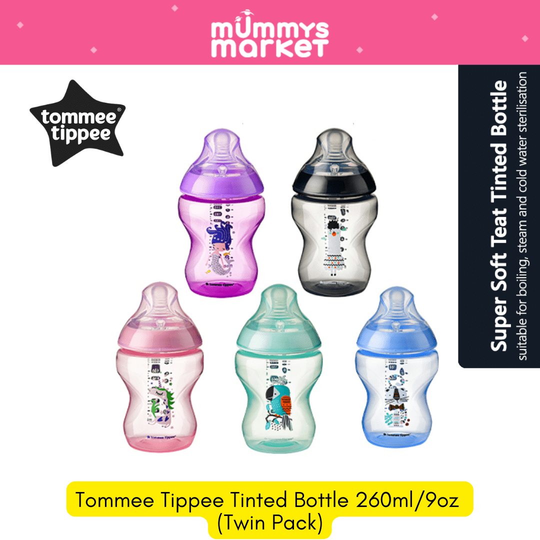 Tommee Tippee Tinted Bottle 260ml, 9oz (Twin Pack)